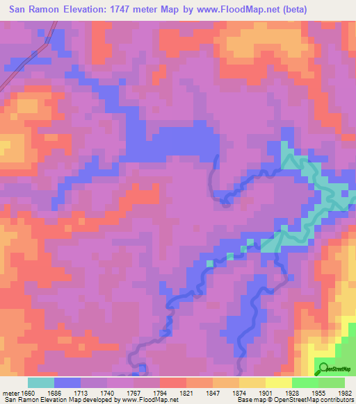 San Ramon,Guatemala Elevation Map