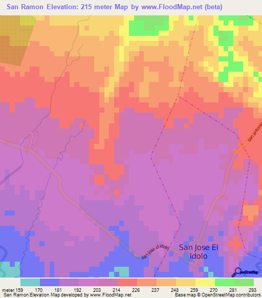 San Ramon,Guatemala Elevation Map