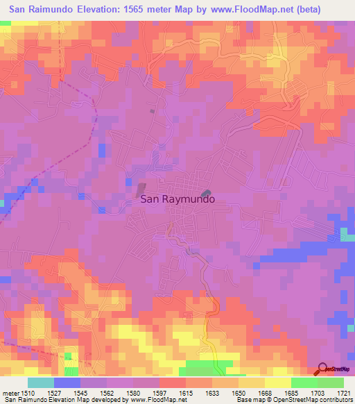 San Raimundo,Guatemala Elevation Map