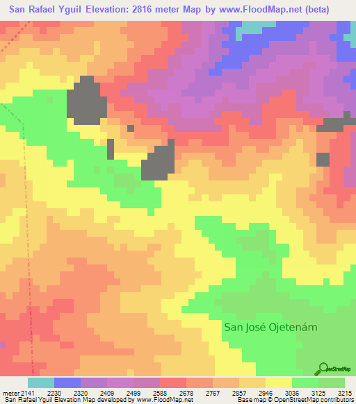 San Rafael Yguil,Guatemala Elevation Map