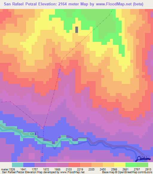 San Rafael Petzal,Guatemala Elevation Map