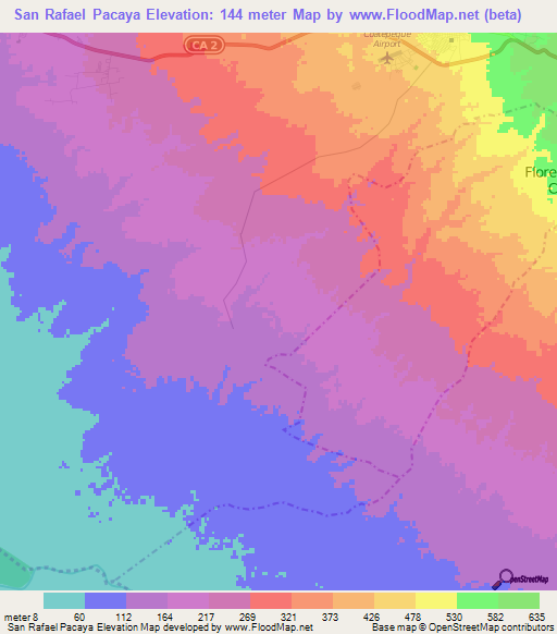 San Rafael Pacaya,Guatemala Elevation Map