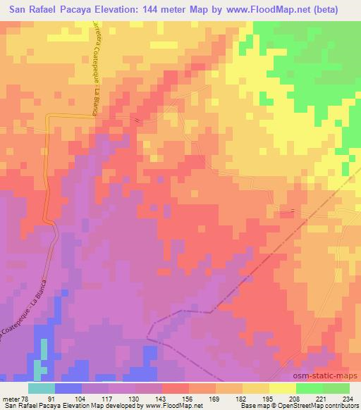 San Rafael Pacaya,Guatemala Elevation Map