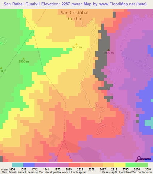 San Rafael Guativil,Guatemala Elevation Map