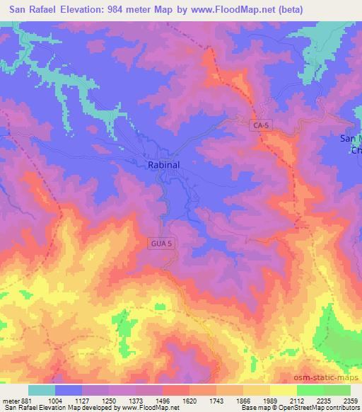 San Rafael,Guatemala Elevation Map