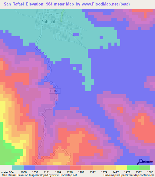 San Rafael,Guatemala Elevation Map