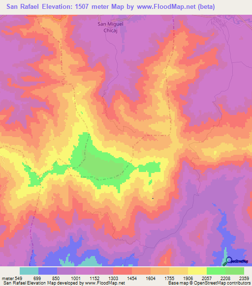 San Rafael,Guatemala Elevation Map