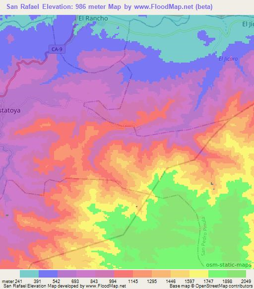 San Rafael,Guatemala Elevation Map