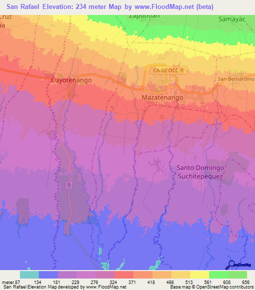 San Rafael,Guatemala Elevation Map