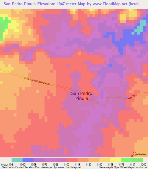 San Pedro Pinula,Guatemala Elevation Map