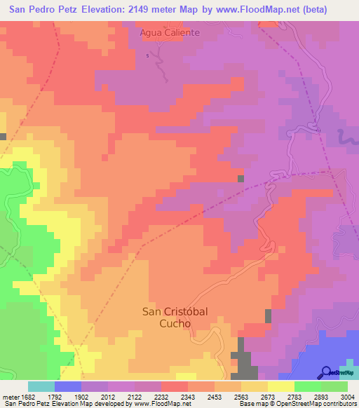 San Pedro Petz,Guatemala Elevation Map