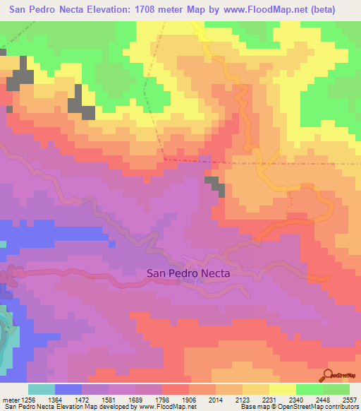 San Pedro Necta,Guatemala Elevation Map