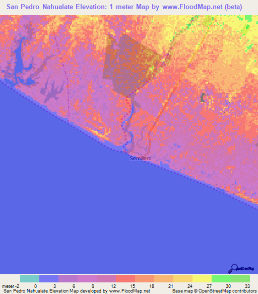 San Pedro Nahualate,Guatemala Elevation Map