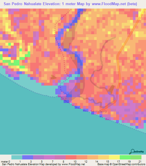 San Pedro Nahualate,Guatemala Elevation Map