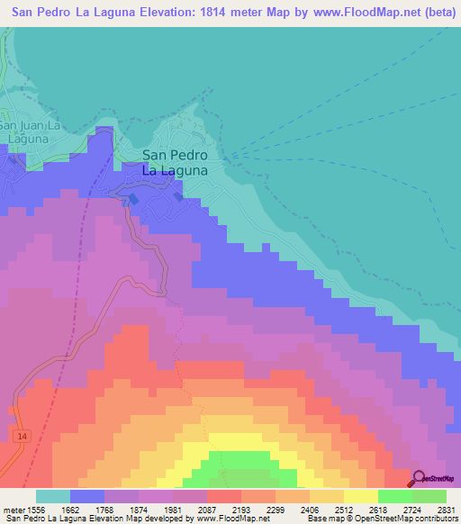 San Pedro La Laguna,Guatemala Elevation Map