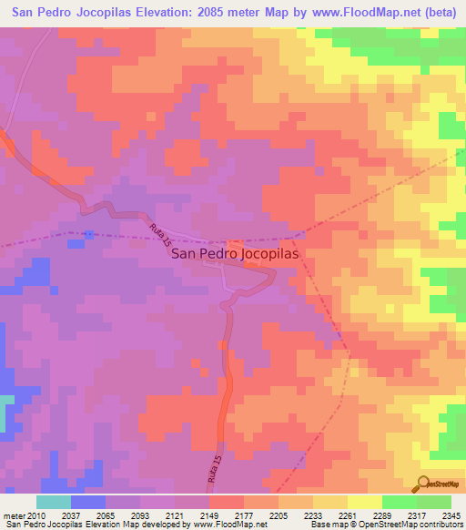 San Pedro Jocopilas,Guatemala Elevation Map