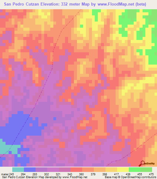 San Pedro Cutzan,Guatemala Elevation Map