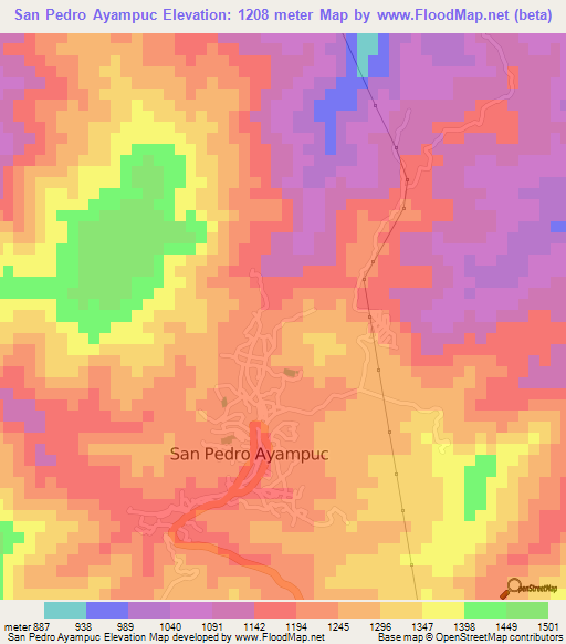 San Pedro Ayampuc,Guatemala Elevation Map