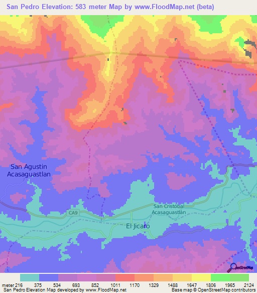 San Pedro,Guatemala Elevation Map