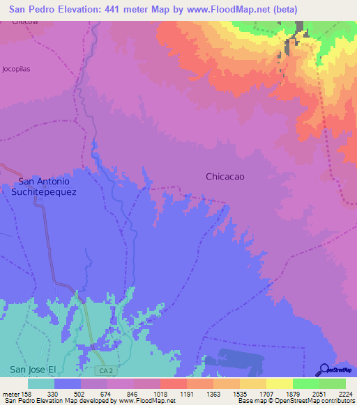 San Pedro,Guatemala Elevation Map