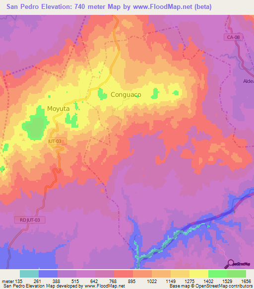 San Pedro,Guatemala Elevation Map