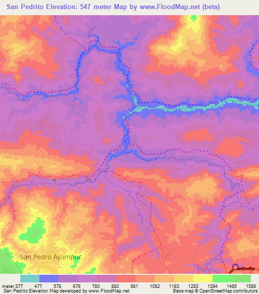 San Pedrito,Guatemala Elevation Map