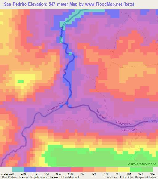 San Pedrito,Guatemala Elevation Map