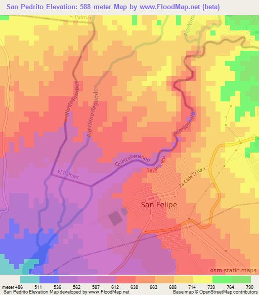 San Pedrito,Guatemala Elevation Map