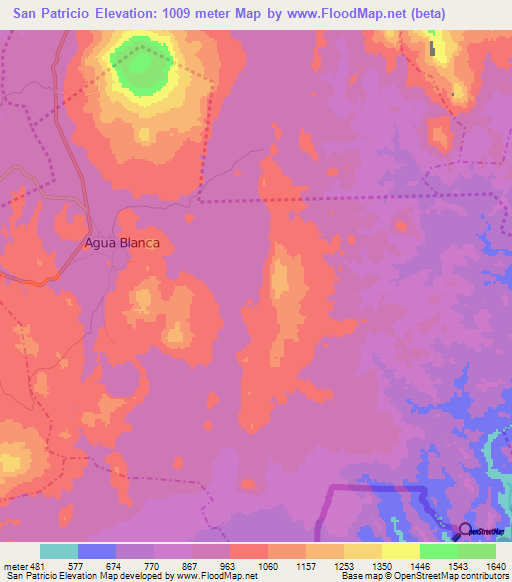 San Patricio,Guatemala Elevation Map