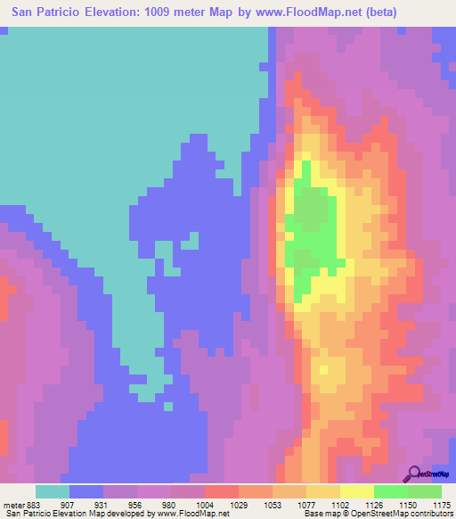 San Patricio,Guatemala Elevation Map