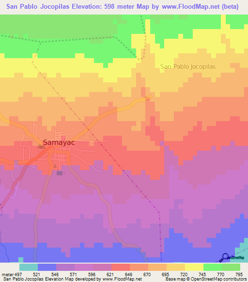 San Pablo Jocopilas,Guatemala Elevation Map