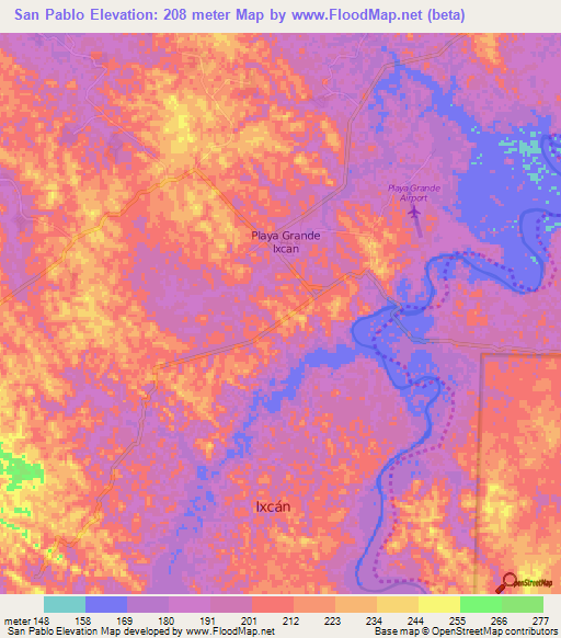 San Pablo,Guatemala Elevation Map