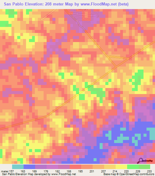 San Pablo,Guatemala Elevation Map