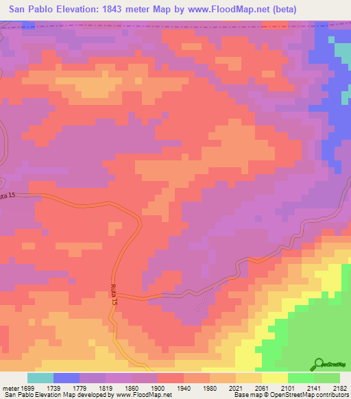 San Pablo,Guatemala Elevation Map