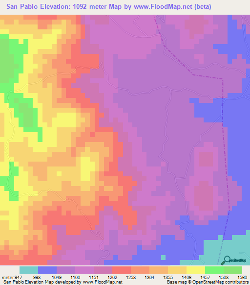 San Pablo,Guatemala Elevation Map