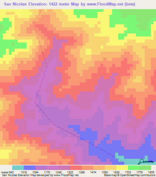 San Nicolas,Guatemala Elevation Map