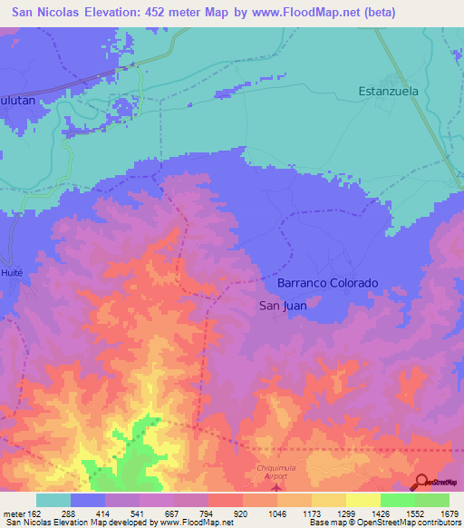 San Nicolas,Guatemala Elevation Map