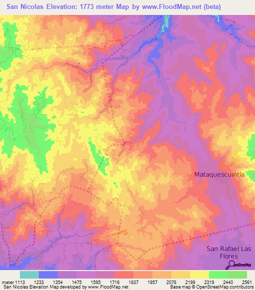 San Nicolas,Guatemala Elevation Map