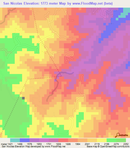 San Nicolas,Guatemala Elevation Map