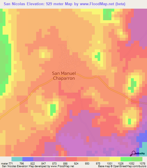 San Nicolas,Guatemala Elevation Map