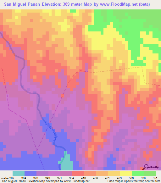 San Miguel Panan,Guatemala Elevation Map