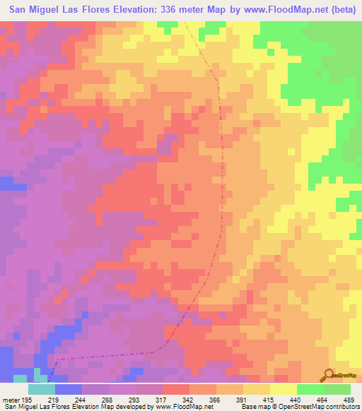 San Miguel Las Flores,Guatemala Elevation Map