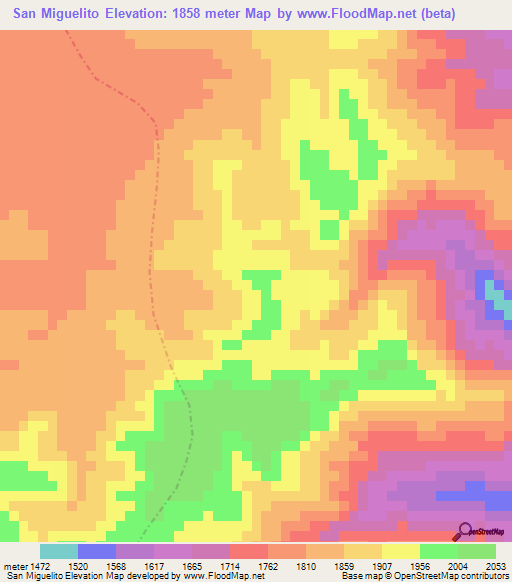 San Miguelito,Guatemala Elevation Map