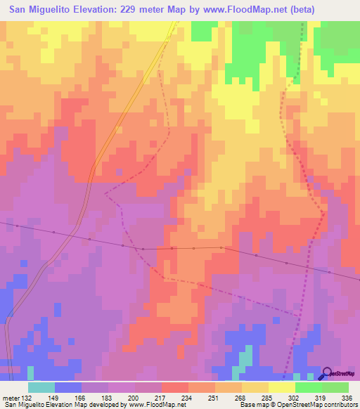 San Miguelito,Guatemala Elevation Map