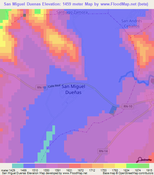 San Miguel Duenas,Guatemala Elevation Map