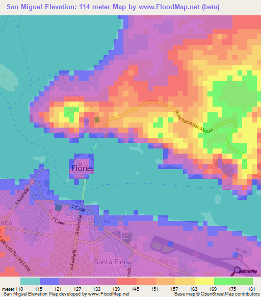 San Miguel,Guatemala Elevation Map