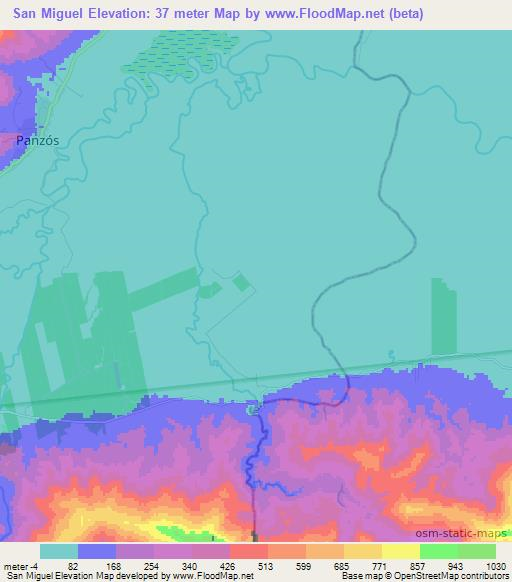 San Miguel,Guatemala Elevation Map