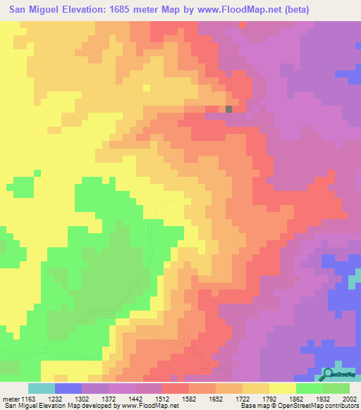 San Miguel,Guatemala Elevation Map