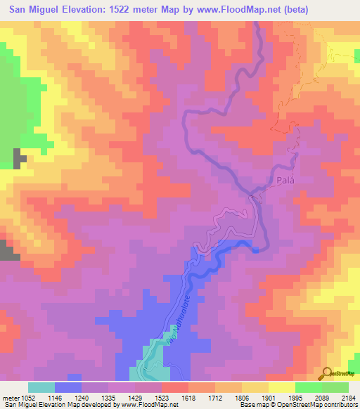 San Miguel,Guatemala Elevation Map