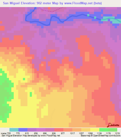 San Miguel,Guatemala Elevation Map